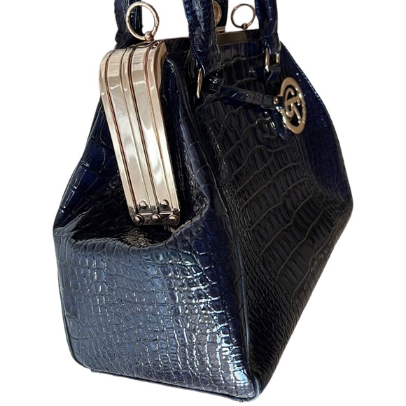 〰️ RIME & CO 〰️ Classy Double-sided Croc Print Patent Leather Handbag 👜 - Picture 6 of 13